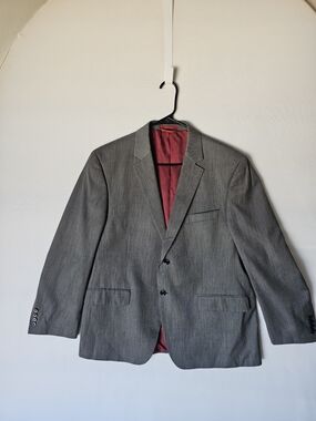 IZOD Macy's Men's Grey 2-Button Blazer Suit Jacket Size 44S